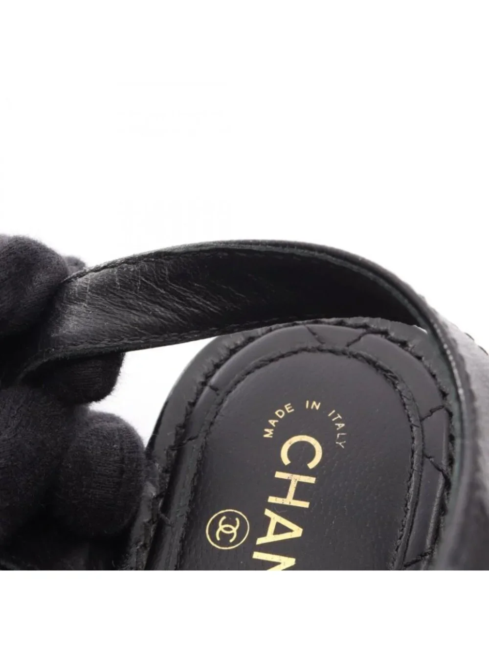 Chanel Sandals CC Logo Leather